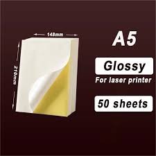 50 Sheets A4 Glossy Self Adhesive Sticker Label Paper for Laser and Inkjet Printer