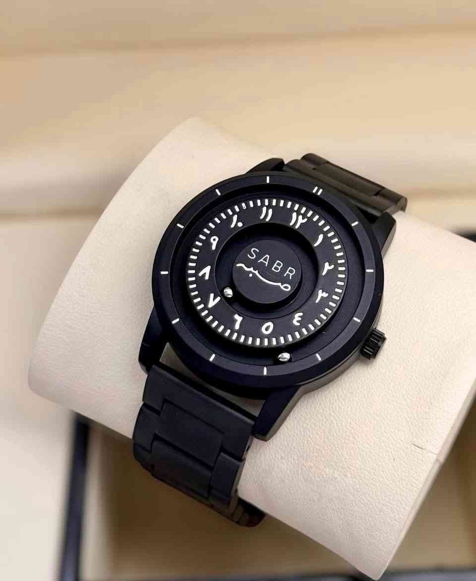 SABR Arabic Dial Stainless Steel Wrist Watch for Men & Women - Islamic Modern Watch - Black & Silver Variants